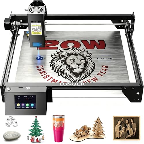 Image of Longer New Upgrade RAY5 20W Laser Engraver,20000mW Output,32-bit Motherboard, 130W CNC Laser Cutter,App Offline Control, DIY Engraver Tool for Metal /Glass /Wood,Engraving Speed to 24,000 mm /min