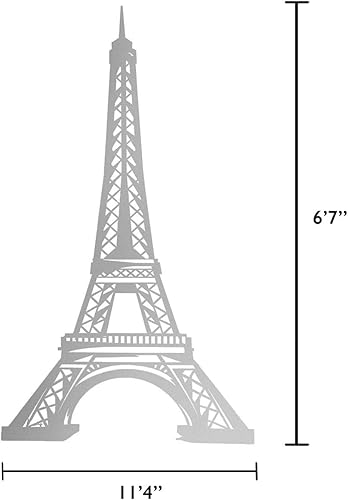 Miniatura 2 de Soporte de cartón de plata de tamaño natural de la torre Eiffel, decoración de París