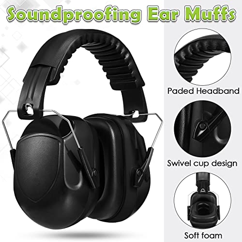 4 Pack NRR 28dB Safety Ear Muffs, Foldable Noise Reduction Safety Ear Protection Adult Noise Cancelling Earmuffs for Shooting - Image 3