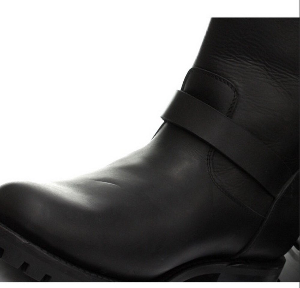 Grinders Engineer Wild One męskie Western Combat skórzana klamra rowerzysta czarne buty