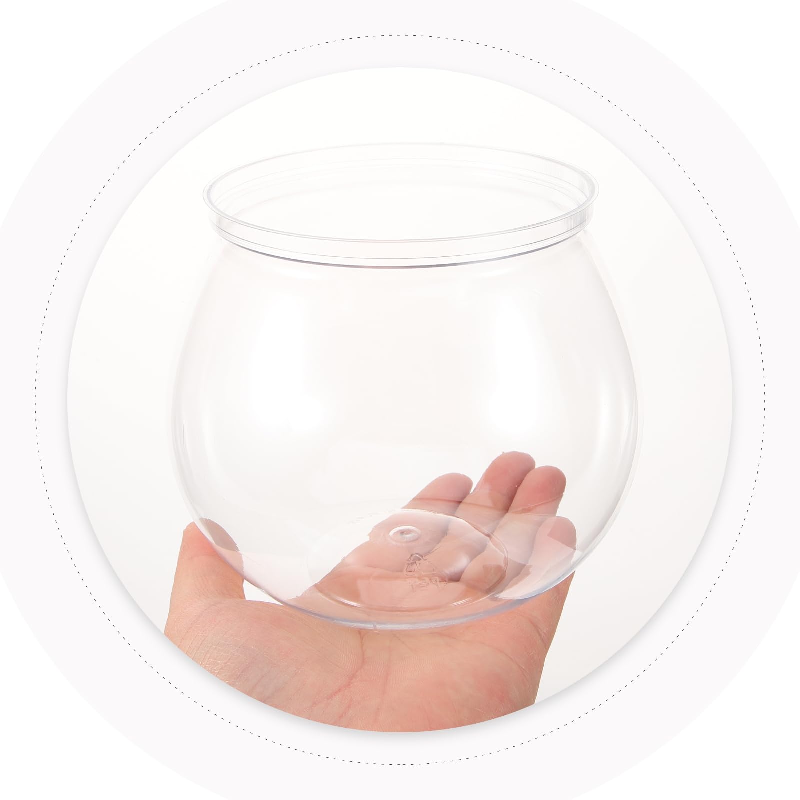 Ipetboom Goldfischglas 3 Stück Kunststoff Fischglas Transparentes Rundes Aquarium Fischschalen für Goldfische Und Schildkröten, Unzerbrechlich und Pflegeleicht, Perfekt für Wohnzimmer Büro