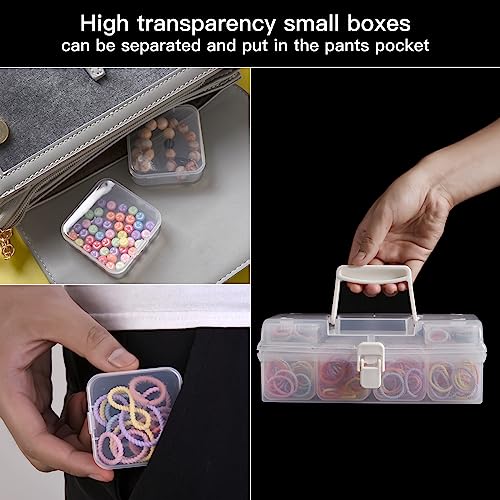 Image of Douorgan Small Bead Storage Containers 28 Pieces Plastic Storage Organizers Portable Art Storage Case Transparent Boxes Jewelry Beads Storage Box(1 Pack)