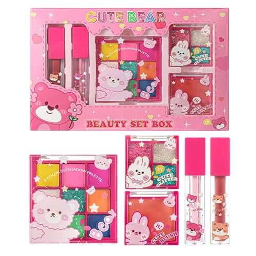 Conjunto De Maquillaje Completo - Juego De Cosméticos Faciales Ligeros,Estuche de Maquillaje Facial,Para Viajar, Para Hogar, Para Exterior, Para Escuela, Para Novia, Para Esposa, Para Amiga, Para