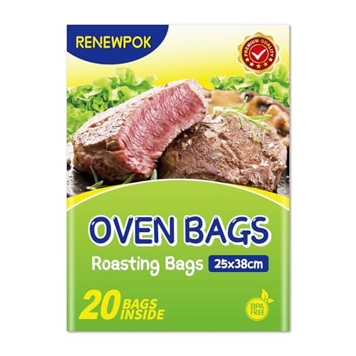 Bolsas para asar horno con lazos, bolsas para horno para asar pollo, pavo, carne y pescado, bolsas de cocina multiusos para horno | Bolsas para asar al horno (1, 11 x 15 pulgadas)