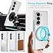 YQODSZ for Clear Case with Rotating Ring Holder, Magnetic Case Support Wireless Charging Slim Thin Crystal Clear Hard PC Protective Cover Case for Z Fold 7 Silver