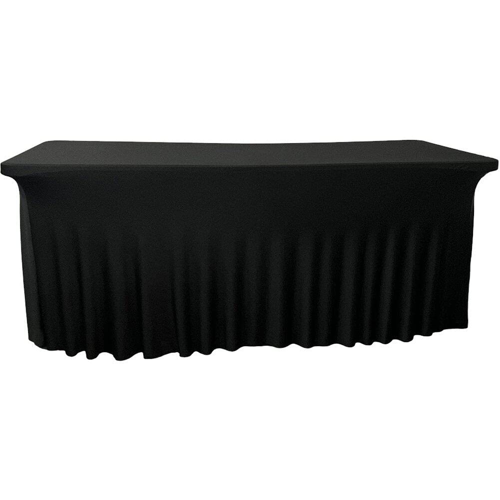 Jupe De Table Rectangulaire en Spandex, Couverture De Table Élastique, Nappe Froissée pour Hôtel, Décoration De Fête d'anniversaire De Mariage