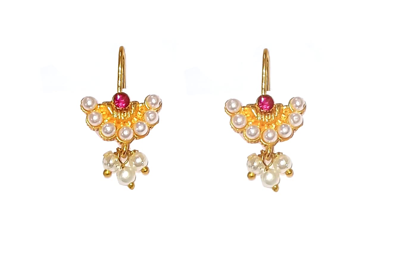 Golden Traditional Press Bugadi Upper Ear Clip-On Earrings For Women/Girls (E-1016) (B0B37QL6VJ) Amazon Price History, Amazon Price Tracker