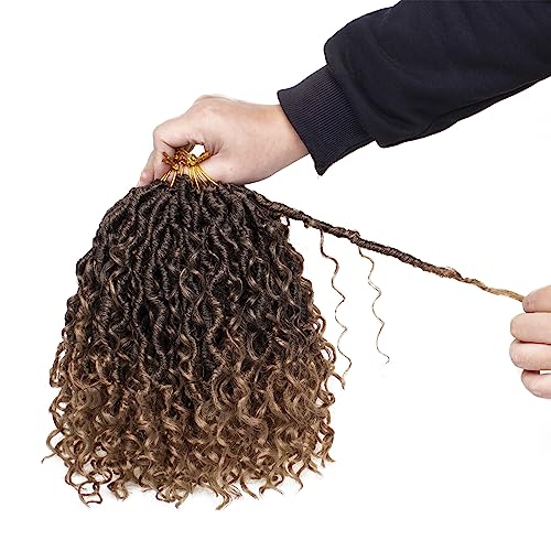Xtrend 8 Packs Ombre Goddess Faux Locs Crochet Hair 14Stands/Pack 10 Inch Bohemian Locs Crochet Hair River Faux Locs Synthetic Braids Hair Extensions T27# - Image 4