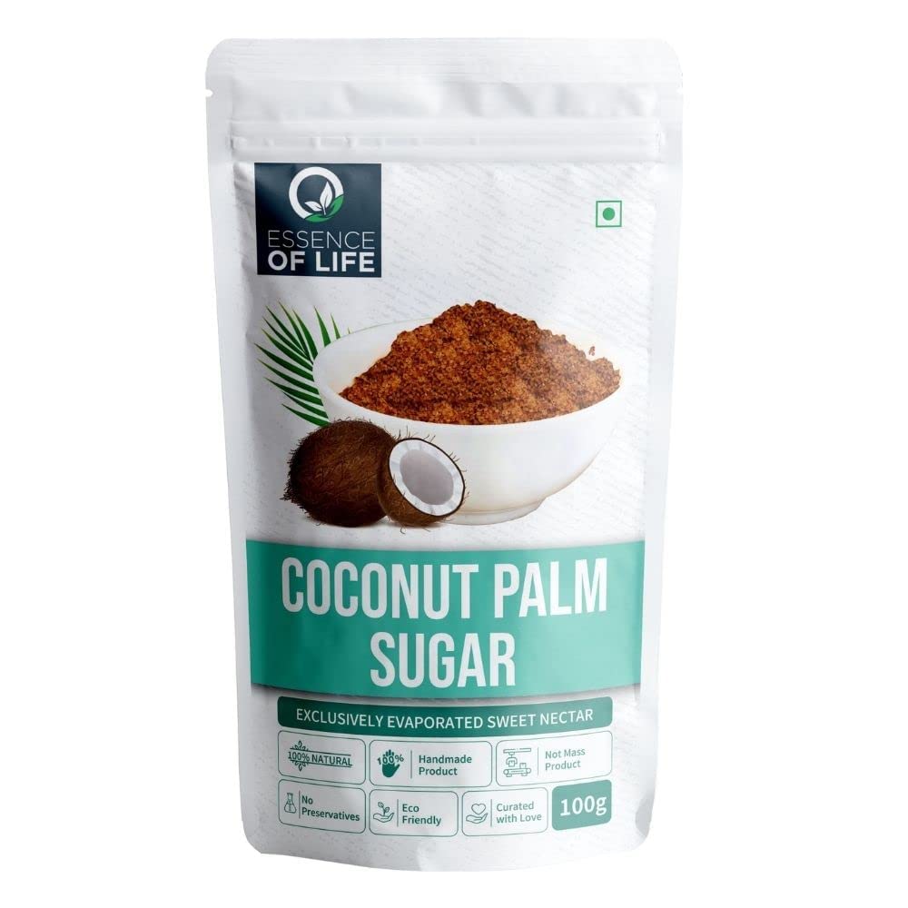 Essence of Life Coconut Palm Sugar 100 Grams & Sugar Brown 500 Grams - Made with Natural, Organic Ingredients
