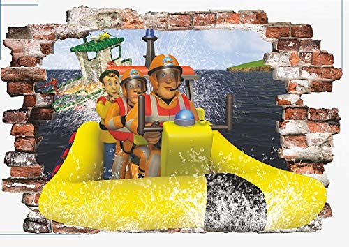 unbrending Fireman Wall Sticker Wall Pictures for Boys Fireman Wandta 800 mm x 560 mm