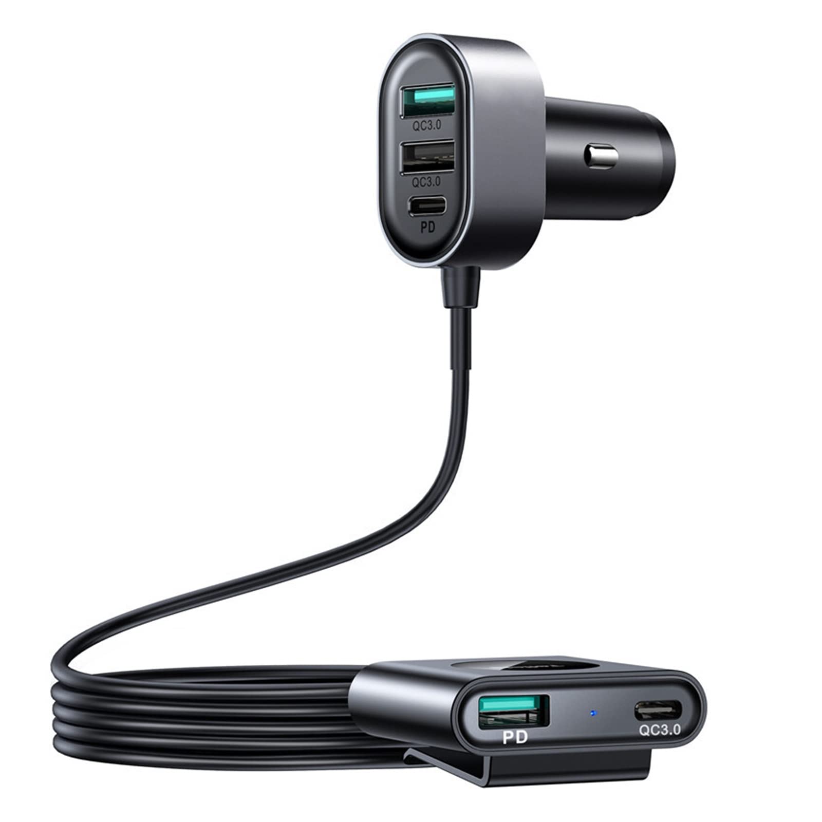 Stacja ładowania, Ładowarka samochodowa USB 72W Super szybkie ładowanie samochodowe PD QC 4.0 PPS 25W typ C wiele portów przejściówka do ładowarki samochodowej do telefonu