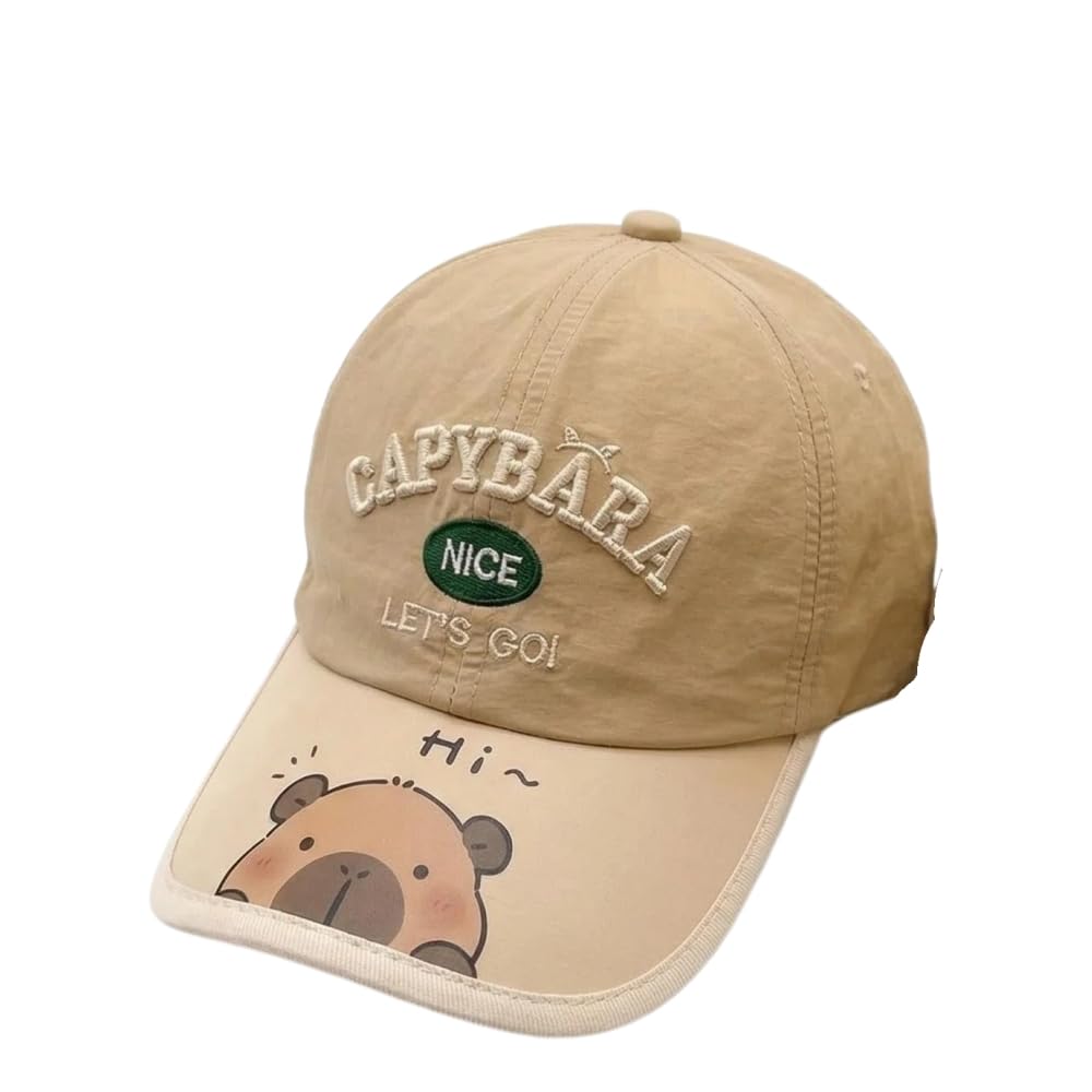 OMEIU Store Cotton Baseball Cap Hat for Boys, Boys Caps Perfect for Outdoor Sunny Days Sun Hat 3+ Years (Capybara)