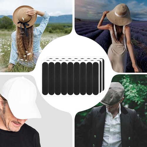 Image of TIESOME 30 Pcs Hat Sizer Reducer Insert, Black Hats Reducing Tape Liner Foam Reducing Self Adhesive Hat Size Tape for Men Women Caps Sweatband