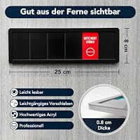 Bürotürschild mit Schiebefunktion – Bitte Nicht Stören Schild Büro Gadgets, Frei Besetzt Schild Selbstklebend Ohne Bohren, Türschild Personalisiert mit 13 Statuskarten für Homeoffice & Konferenzraum – Ansicht 7