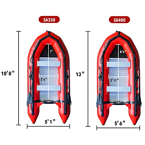 Seangles Inflatable Dinghy Boat with Aluminum Floor and Aluminum