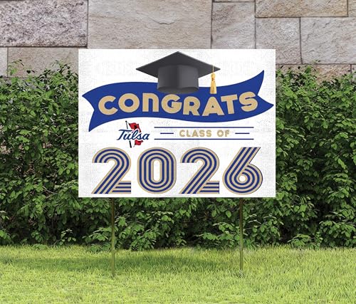 KH Sports Fan Tulsa Golden Hurricane Congrats Class of 2026 Graduation Yard Sign, 18x24