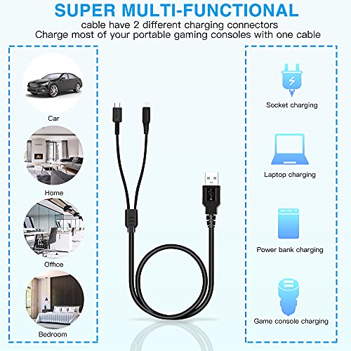 Image of Xahpower 2Pack 2 in 1 USB Charger Cable Cord for Nintendo DS Lite, New 3DS(XL /LL), New 3DS, 3DS(XL /LL), 3DS, New 2DS(XL /LL), 2DS, DSi(XL /LL), DSi