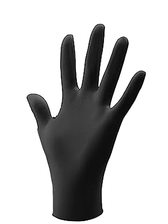 hobf Powder Free Nitrile Hand Gloves,Surgical gloves, (Small Black, Pack of 100 Pcs.) HOBF100-BK-NT-12-S