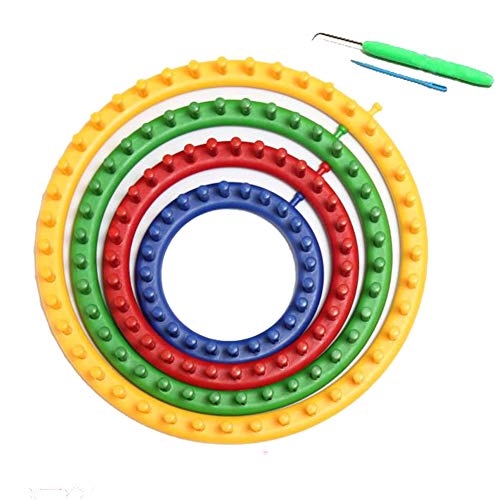 GETIT72 Juego de 4 Agujas de Tejer Redondas de Ganchillo para Manualidades, Kit de Manualidades con Gancho, Aguja, Guantes, Sombreros