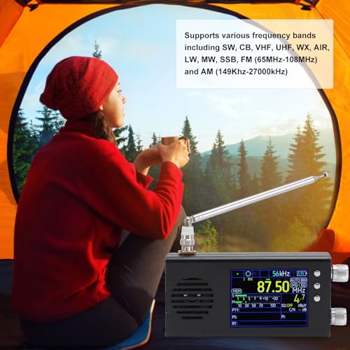 Receptor de radio portátil de onda corta Full Band con pantalla LCD de 3.2 pulg miniatura 2