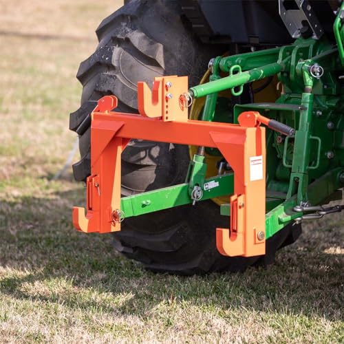 Titan Attachments 3 Point Quick Hitch Adaption to Category 1 Tractors, 3000 LB Lifting Capacity, 27.5\" Between Lower Arms, 14.5\" ~17.5\" Level Adjustment, Orange Finish