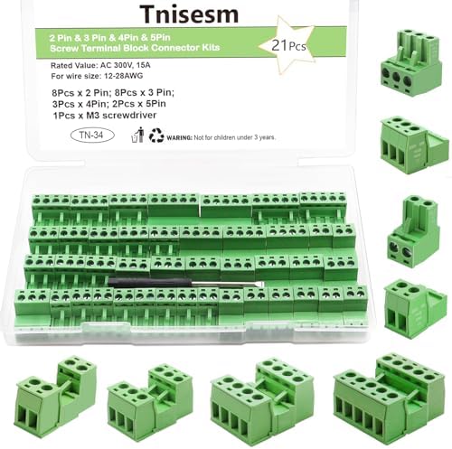 Amazon.com: DIYhz green 20PCS 2P 2 Pin Screw Terminal Block Connector ...
