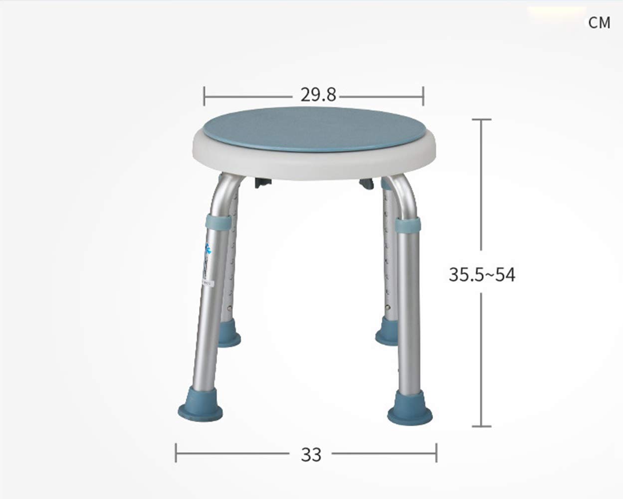 Silla de baño/Ducha giratoria de 360 Grados Taburete de Ducha Giratorio Ajustable en Altura, Banco de Asiento con Puntas de Goma Antideslizantes Silla de Seguridad para bañera para
