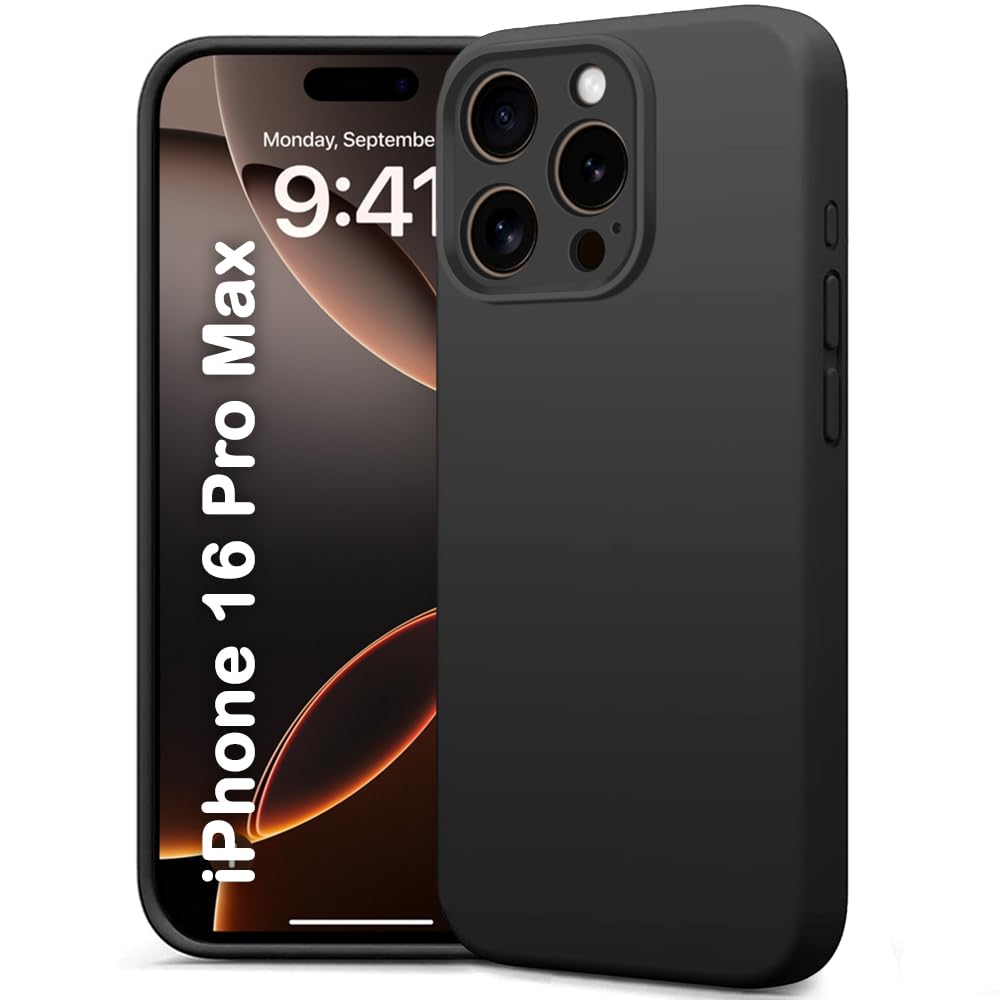 TheGiftKart Genuine Liquid Silicone Back Cover Case for iPhone 16 Pro Max | Soft Micro-Fibre Lining Inside | Camera Protection Bump | Shockproof Back Cover Case for iPhone 16 Pro Max (Black) (B0DFCZJPX6) Amazon Price History, Amazon Price Tracker