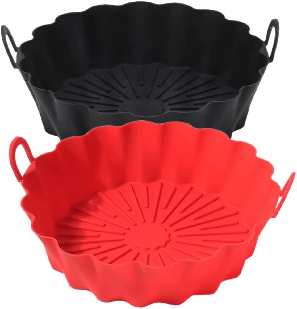 Silicone 2 Pcs for Chicken Burgers Fish Shrimp Breakfast Easy Clean Dishwasher Friendly Protects Air Fryer Basket Random