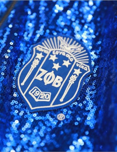 Big Boy Zeta Phi/Φ Beta Divine 9 S4 Sequins Jacket [Royal Blue - XL] - ID#717812