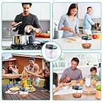 Manual Food Processor Vegetable Chopper, Portable Hand Pull String Garlic Mincer Onion Cutter for Veggies, Ginger, Fruits, Nuts, Herbs, etc., （900ml,Gray-blue） - Image 5
