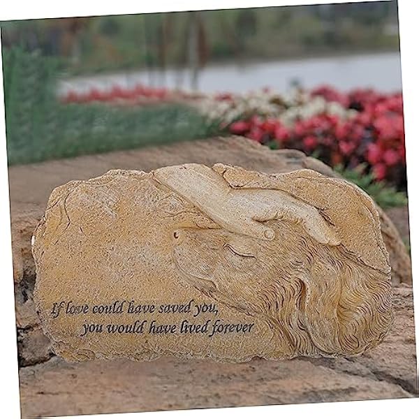 POPETPOP 1 PC Huisdier Gedenkteken Grafsteen Gedenkteken Fotolijst Collage Fotolijsten Gazon Standbeelden Hart Hond Grafsteen Gedenkteken Gegraveerd Huisdier Verlies Graf Hars Tuin
