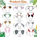 Spetsbst Tier Haarreif mit Ohren 12 Stück Cartoon Animals Ohren Stirnbänder Set Tiger Giraffe Hasen Katze Kostüm Zubehör Kopfbedeckung für Erwachsene Kinder Party Karneval Geburtstag