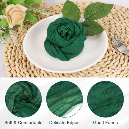 uxcell Servilletas de Tela 50x50 cm Pack x6 Verde Oscuro miniatura 3