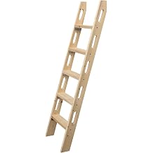 Bunk Bed Ladder - Eco-Friendly Solid Wood, Durable 1.18" Thick, 300KG Capacity, Safety Hollow-Out Side Rails, Includes Mounting Accessories, Perfect for Dorms, Bedrooms, Apartments