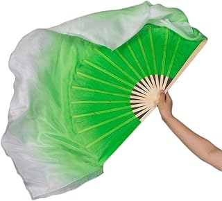 BOEYAA Abanico de danza que cambia gradualmente de color, extendido, danza clásica, danza del vientre, festival, actuación, accesorios de 51 cm de longitud