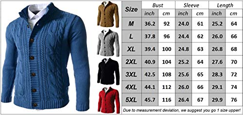 Men's Classical Retro Ribbed Longline Button Down Dress Cardigan Long Sleeve Stand Collar Winter Work Sweater3