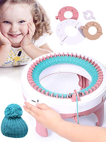 SEAAN Knitting Machine 48 Needles Hand Knitting Machine Smart Weaving Loom Machine with Row Cunter Knitting Board Rotating Double Loom Adult & Children DIY Knitting Machine Kit for Gloves Hats Scarves