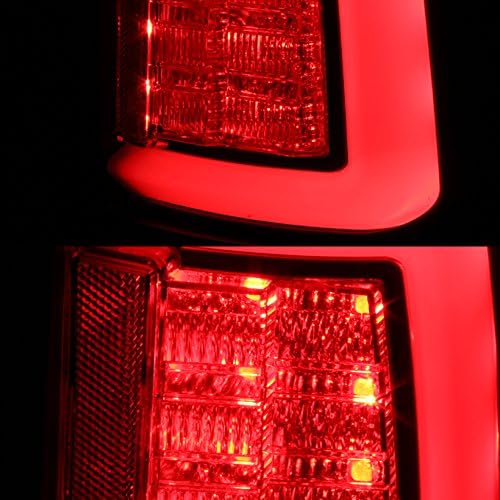 Miniatura 9 de AKKON - Para lubricante de luz LED en forma de C 2013-2018 Dodge Ram Pickup Truck (DSDJD2) luces traseras negras luces traseras izquierda+par derecho