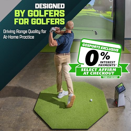 image for GoSports Golf Hitting Mat - ELITE 5 x 5 ft Octagon - 15 mm Artificial 