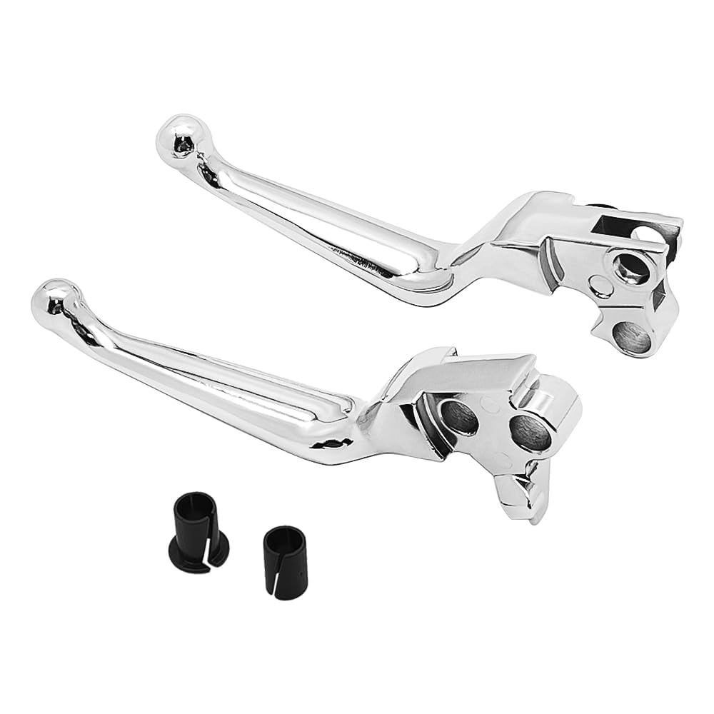 Maneta Palancas de freno y embrague para Harley Davidson Sportster 883 1200 Softail Dyna Electra Glide Road King Fat Boy Night Train Street Bob (Cromo)