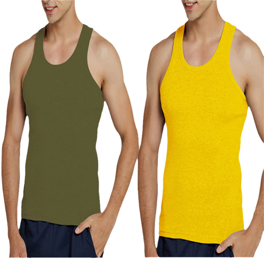 Tank Tops Herren Weste Ärmelloses Top Sport Slim Casual Unterhemd, 1p Aen8 1pc syellow, L