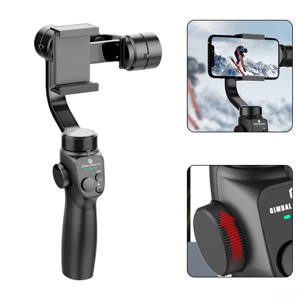 para Gimbal Plegable para Móvil 3 Ejes para estabilizador para Video(Black)