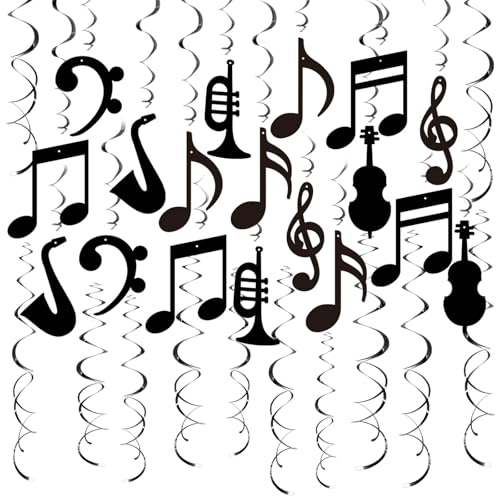 Zenlir 30 Piezas de Notas Musicales Colgantes con diseño de Espiral para Fiestas y Celebraciones de Eventos con diseño de Notas Musicales.