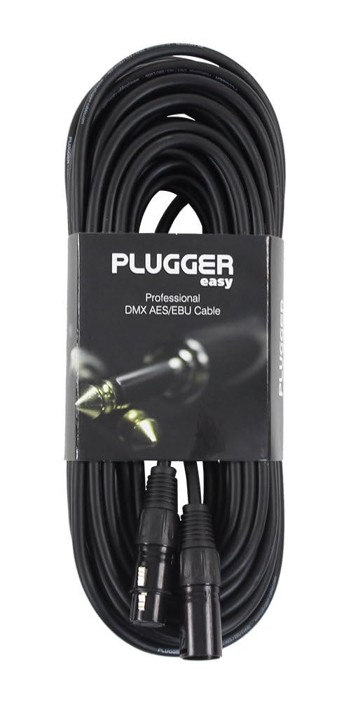 Plugger Câble DMX XLR femelle 3b/mâle 3b 15m Noir