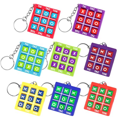 Tic Tac Toe Spiel Schlüsselanhänger Kinder,8 Stück Mitgebsel Kindergeburtstag GastgeschenkeTictactoe Mini Spiele, Party-Mitgebsel Mini Schlüsselanhänger