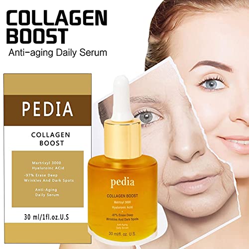 Advanced Collagen Boost Anti Aging Serum,Sérum Anti-Rides Boost au Collagène,Réduction des Rides,Raffermissement de la peau,Correction des Taches Essence Faciale Anti-âge