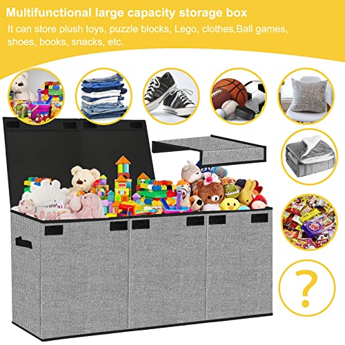Jaysdayly Toy Box Extra Large,Collapsible Toy Chest Storage Organizer With Removable Lids,Toy Boxes Baskets For Kids Adjustable Space With Dividers,35.8 * 16 * 12.6 Inches #TOP6
