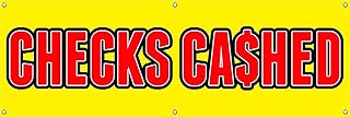48"x120" Checks CASHED Banner Sign cashing Cash Advance Loans Fast Paycheck Loan