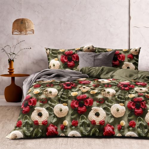 Image of DECOR2ADMIRE 300 TC Premium 7D Print Super King Size Cotton Bedsheet Set with 2 Pillow Covers | Ultra Soft 108 inch x 108 inch | Elegant Floral Designs (Rose Meadow)
